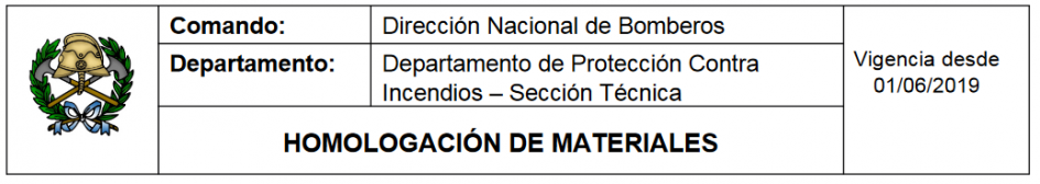 Dirección Nacional de Bomberos, departamento de Protección Contra Incendios, sección Técnica 