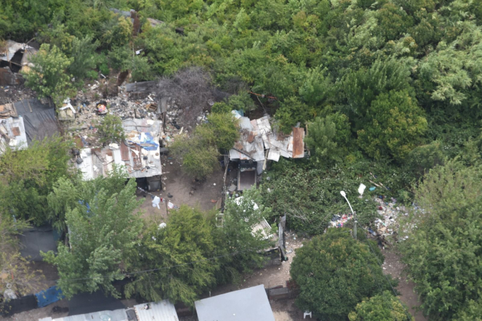 foto aérea del lugar donde se encontraban los vehículos foto aérea del lugar donde se encontraban los vehículos