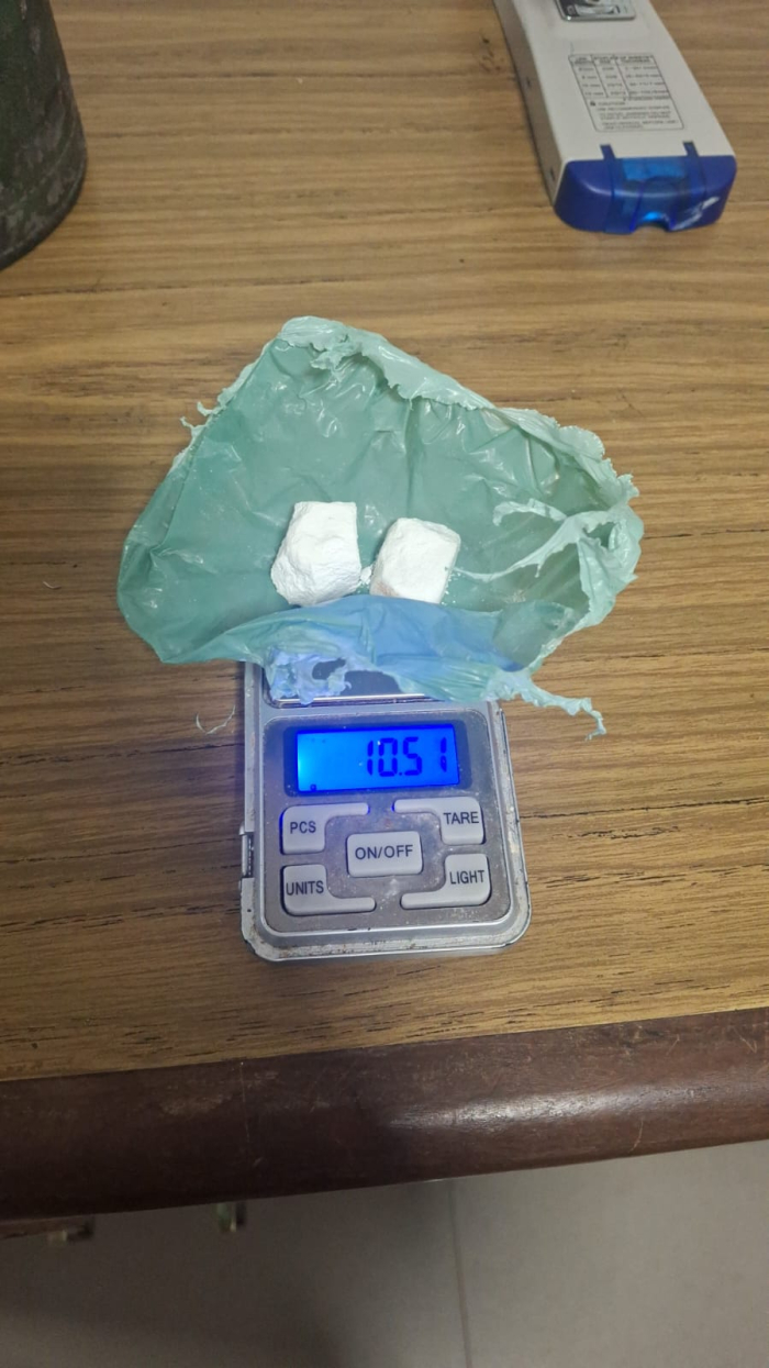 10,51 gms de cocaína incautada.
