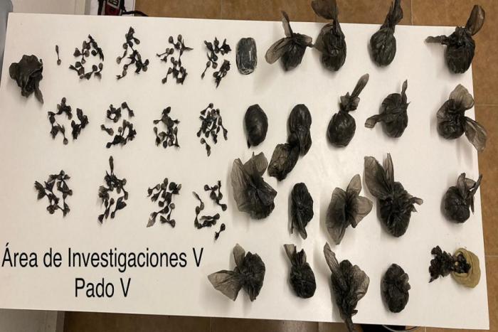 Foto de las 2.500 dosis de cocaína incautadas