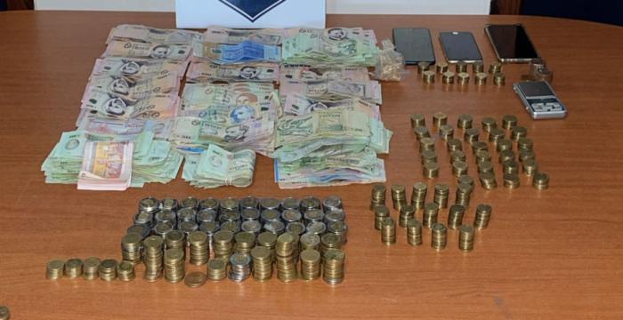 objetos incautados al momento de la detención