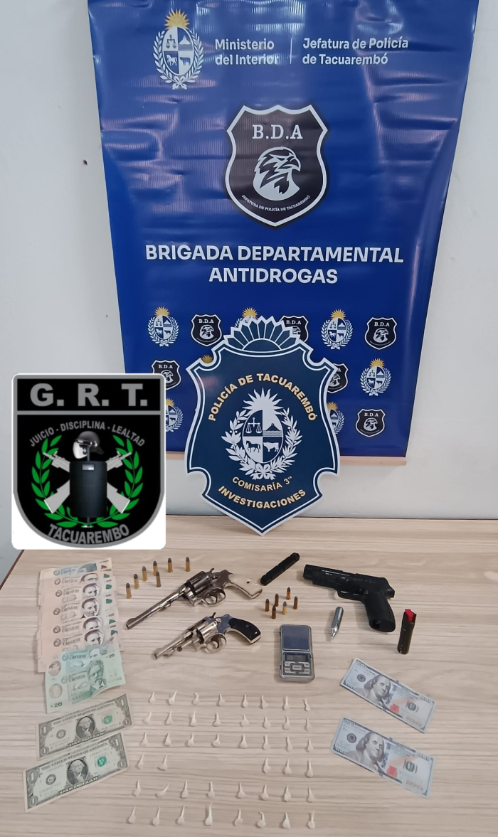 Objetos incautados en el procedimiento