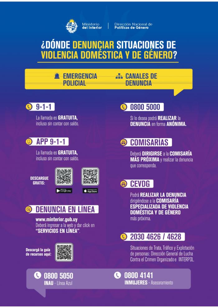 Canales de denuncias para denunciar situaciones de violencia doméstica