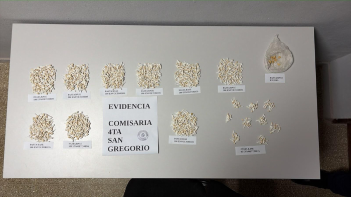 Estupefacientes incautados - Jefatura de Tacuarembó Pasta base incautada en procedimiento