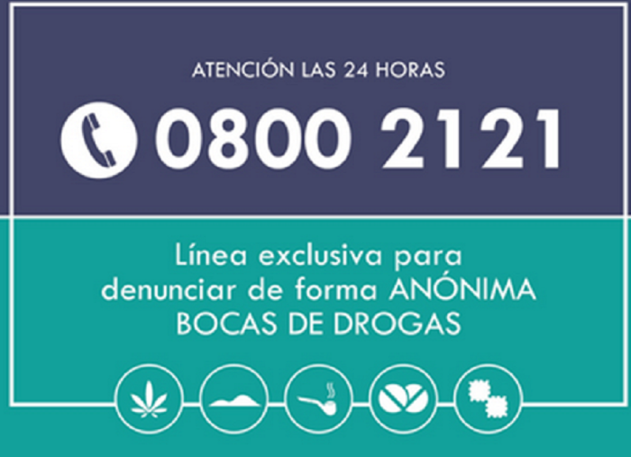 Línea de comunicación para denunicas de Bocas de Drogas.