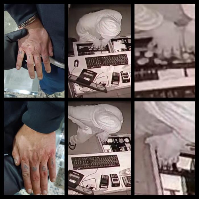 foto de registro filmico del momento en que el hombre comete el hurto