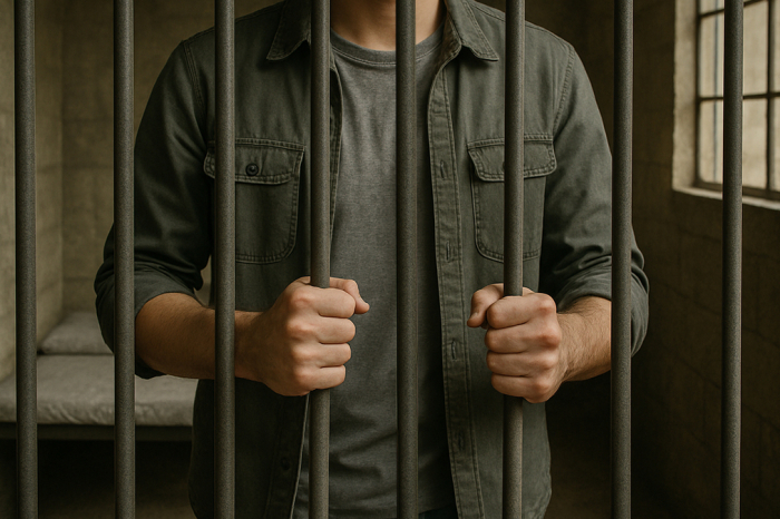 Hombre tras las rejas. Imagen ilustrativa generada por I.A.