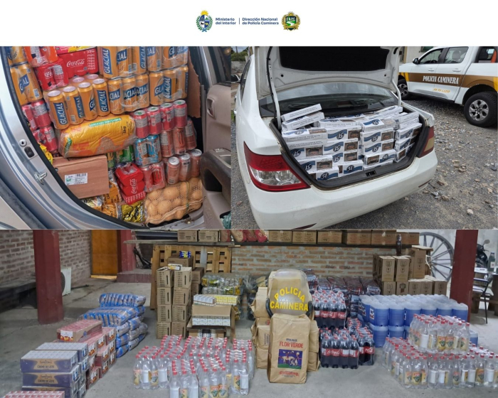 Incautación de mercadería de contrabando en Rivera, Lavalleja y Rocha