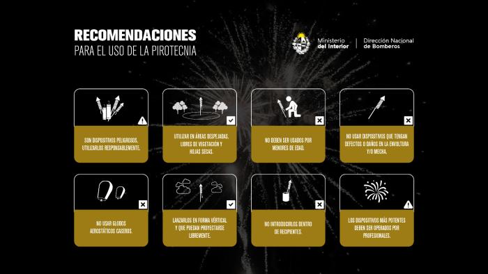 Recomendaciones para el uso de pirotecnia Recomendaciones para el uso de pirotecnia
