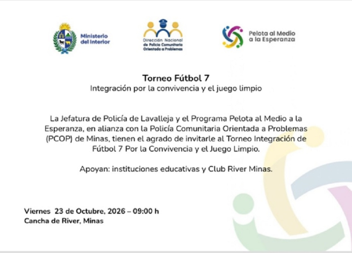 2do torneo de fúbol 7 en Minas invitacion a torneo de futbol 7 en cancha de river de futbol infantil