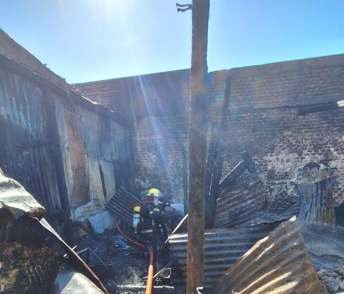 vivienda afectada por incendio.