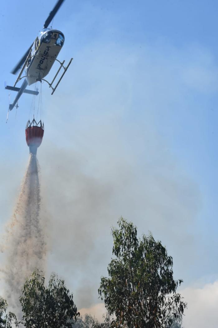 Helibalde en incendio forestal 