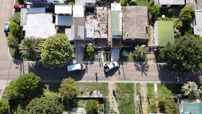 Lugar de allanamiento Imagen por dron