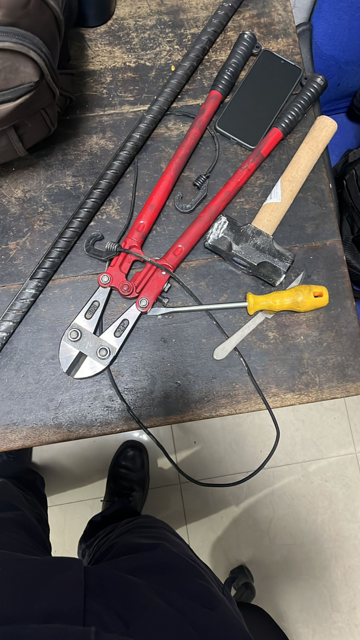 Herramientas incautadas