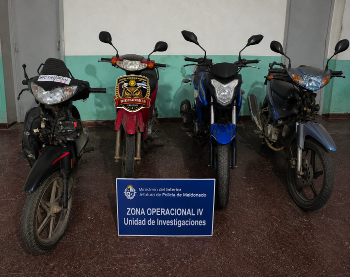 Adolescente formalizado por hurto de motos Motos hurtadas y recuperadas en la Zona Operacional IV
