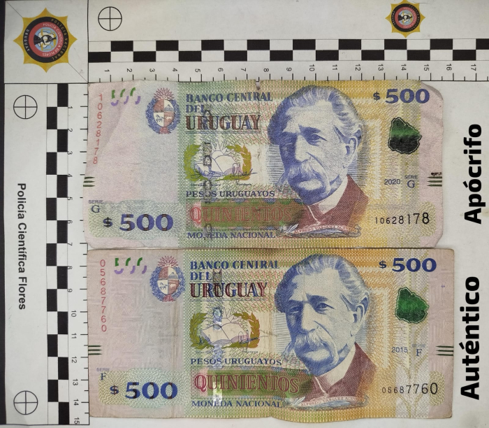 Condenada por circulación de moneda falsificada o adulterada Billetes incautados de dudosa autenticidad