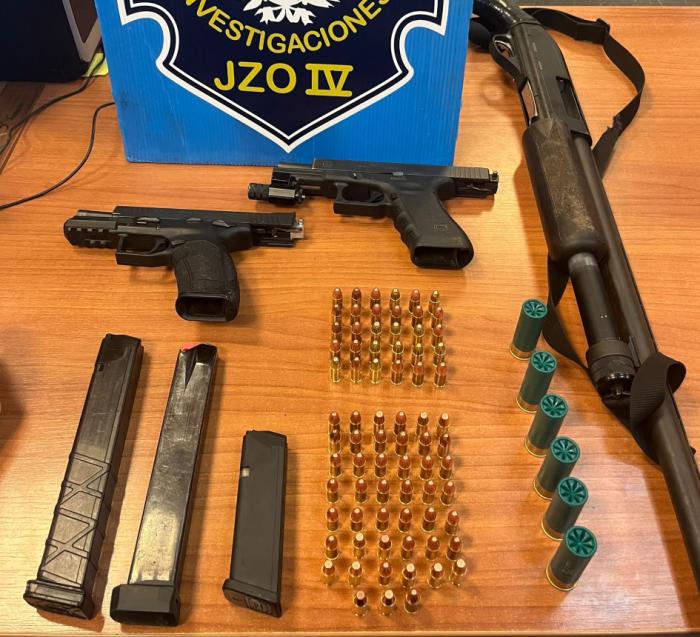 armas y municiones incautadas