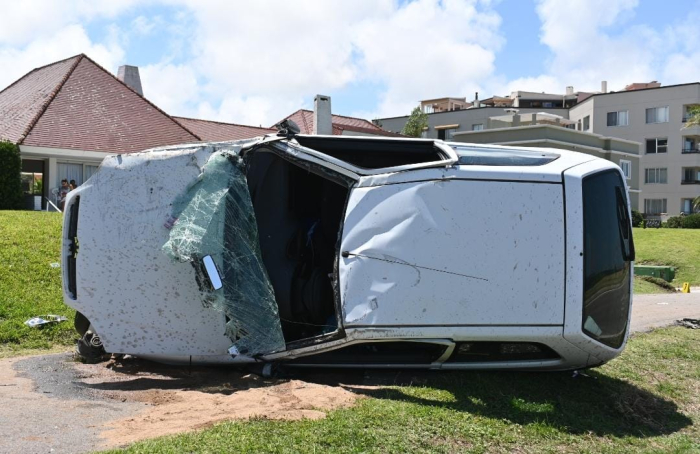 Automovil volcado siniestro fatal Automovil siniestro fatal