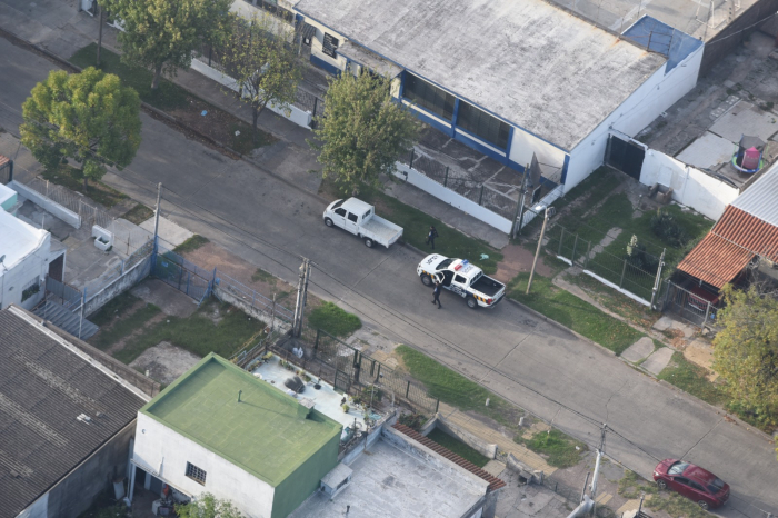 vista aérea del vehículo recuperado