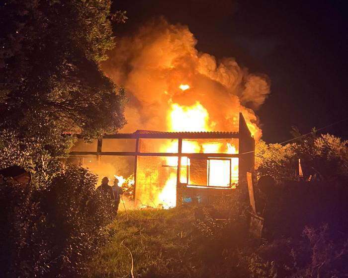 Incendio en galpon.