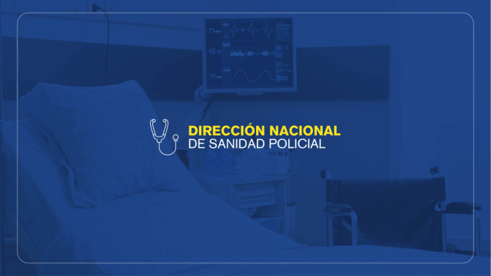 Placa de Dirección Nacional de Sanidad Policial Imagen gráfica de Dirección Nacional de Sanidad Policial