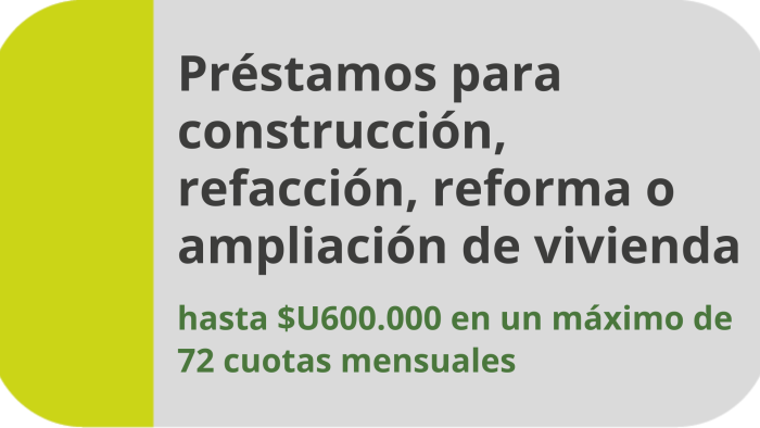 Préstamos para construcción, refacción, reforma o ampliación de vivienda Préstamos para construcción, refacción, reforma o ampliación de vivienda