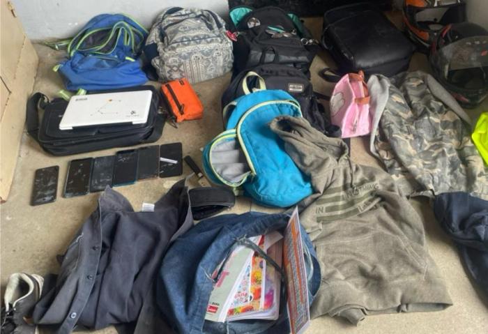 objetos incautados a los detenido