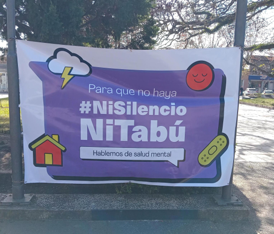 Cartel de la campaña nacional de sensibilización sobre salud mental y bienestar psicosocial.