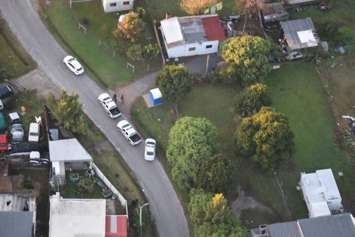foto aérea de los allanamientos