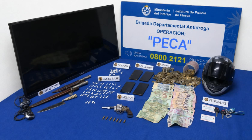 Elementos incautados - Operación Peca