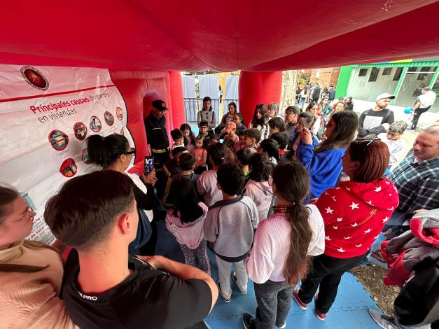 Previo al ingreso al simulador de humo