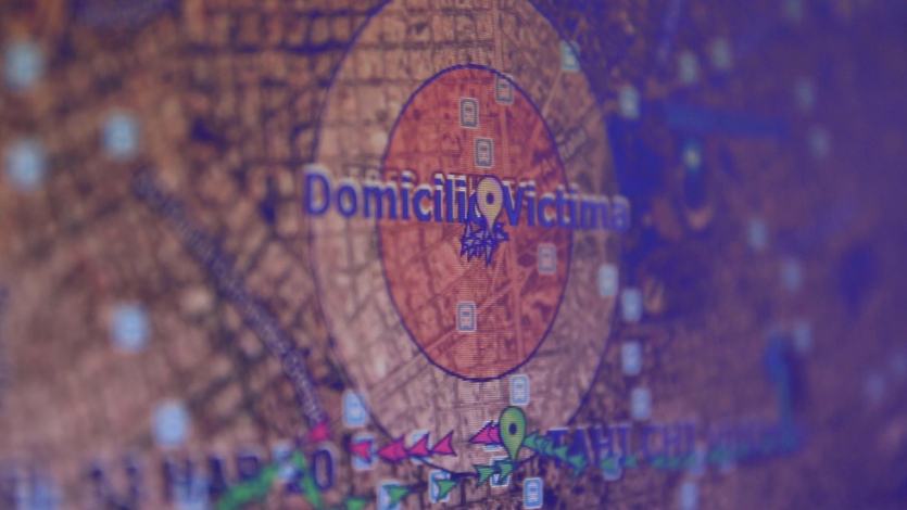 mapa de monitoreo de víctima