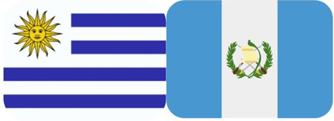 Bandera de Uruguay y Guatemala