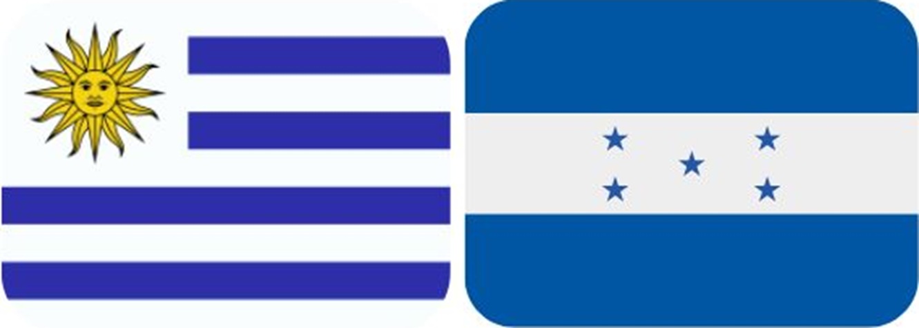 Bandera Uruguay y Honduras