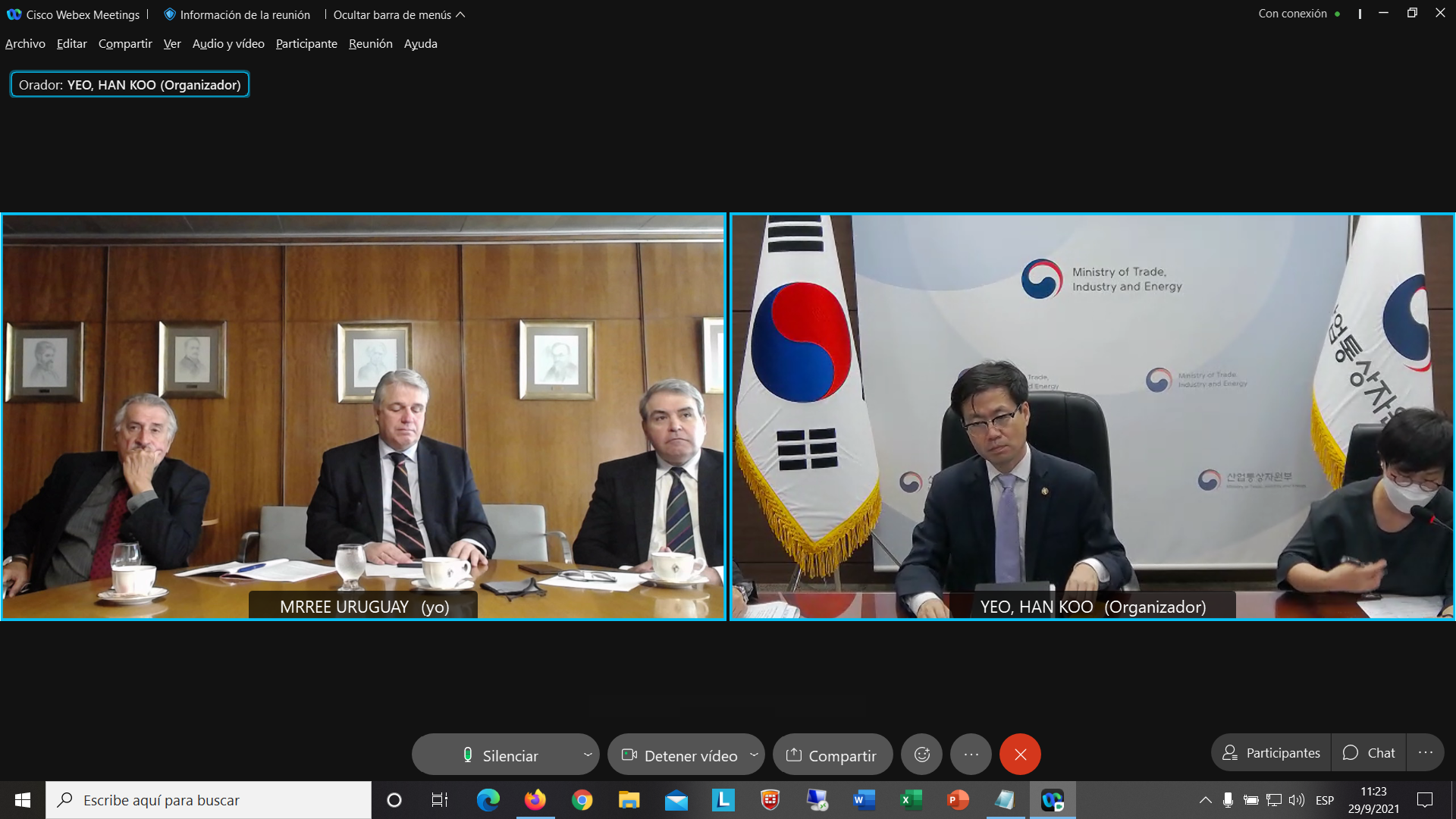 Videoconferencia con Corea del Sur