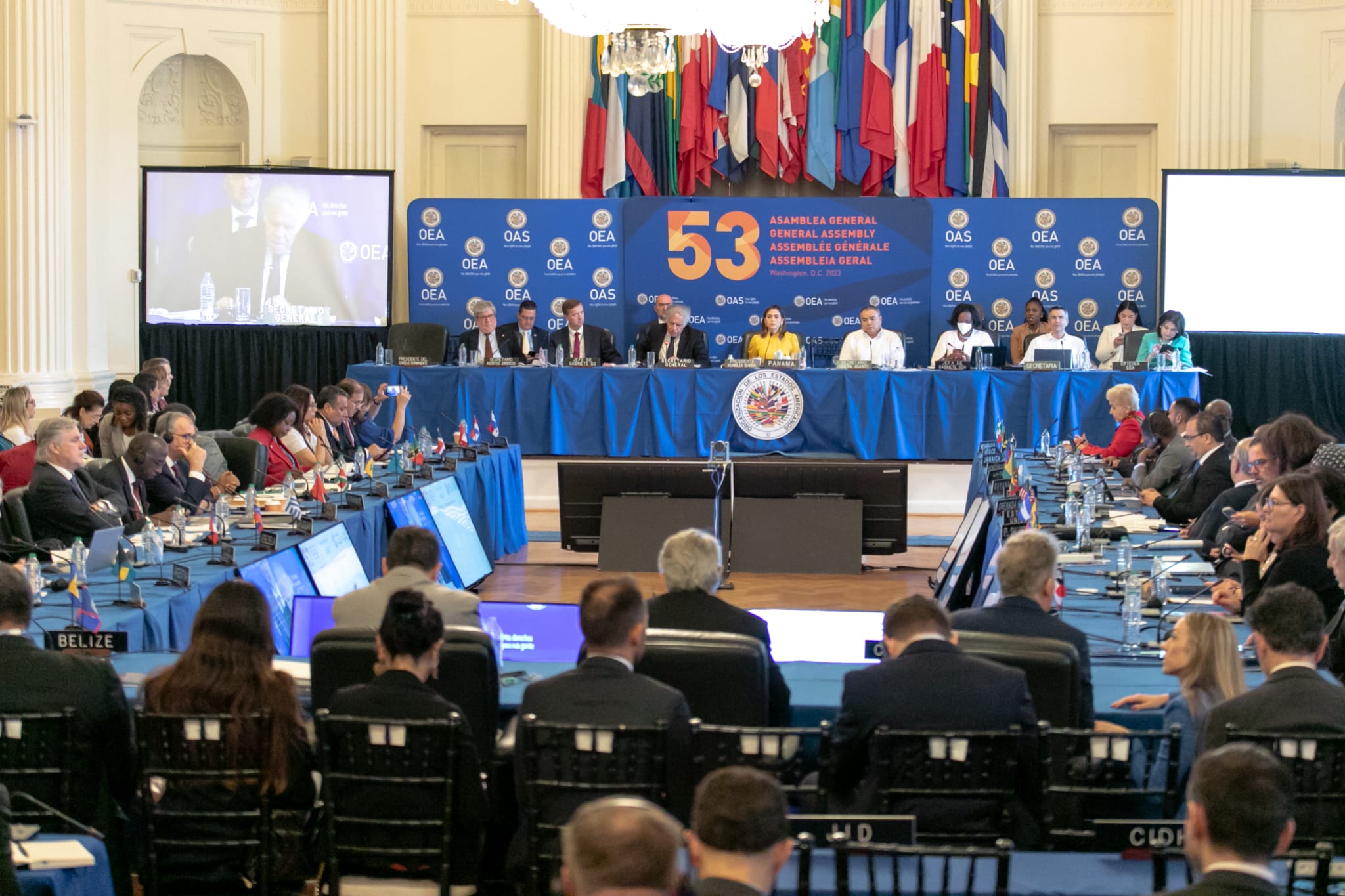 Ministro Bustillo participó de la Sesión Plenaria de Diálogos de Jefes de Delegación de la OEA