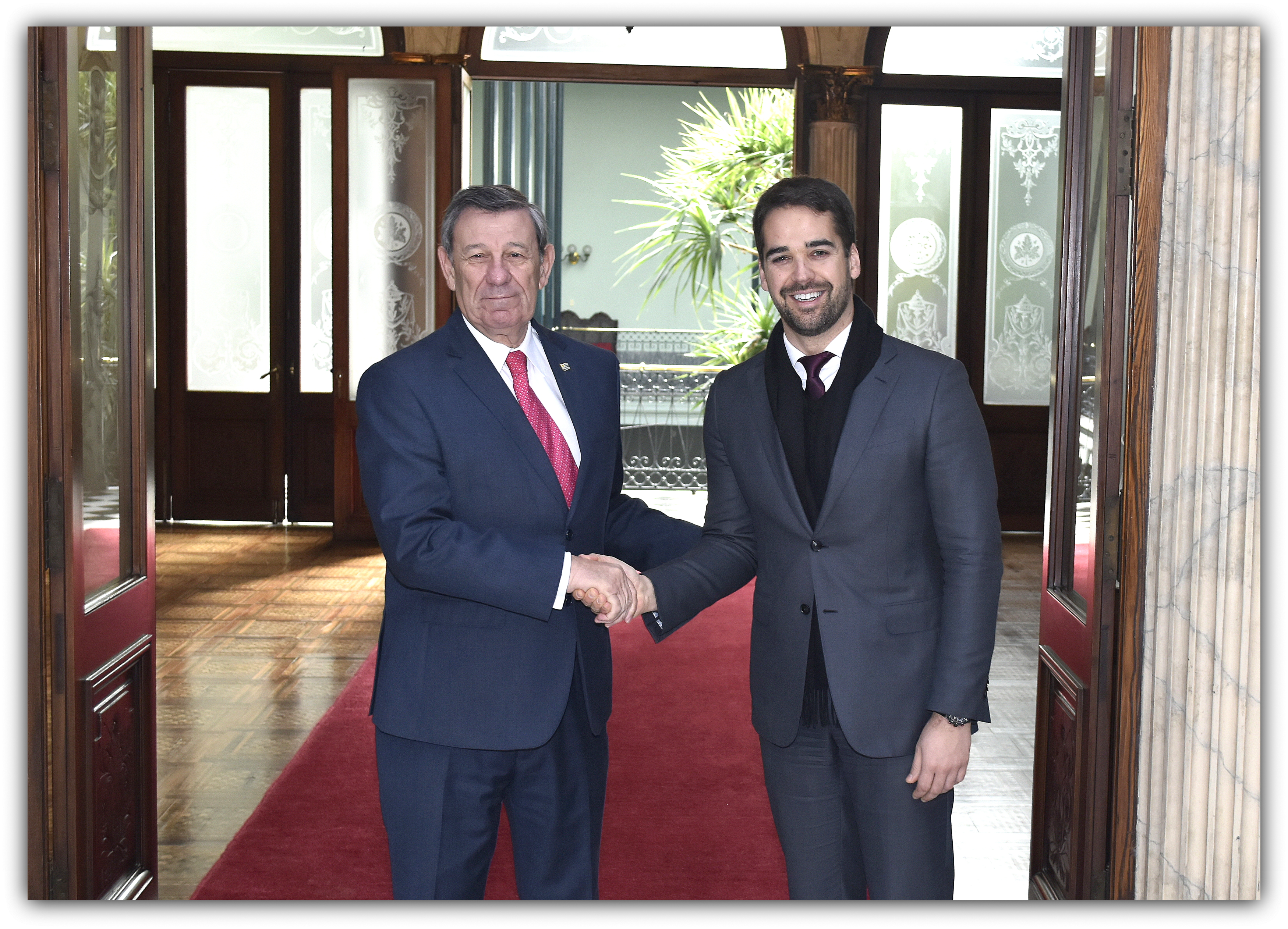 Canciller Nin Novoa con el Gobernador del Estado de Río Grande del Sur, Eduardo Leite