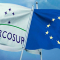 Banderas Mercosur y Unión Europea