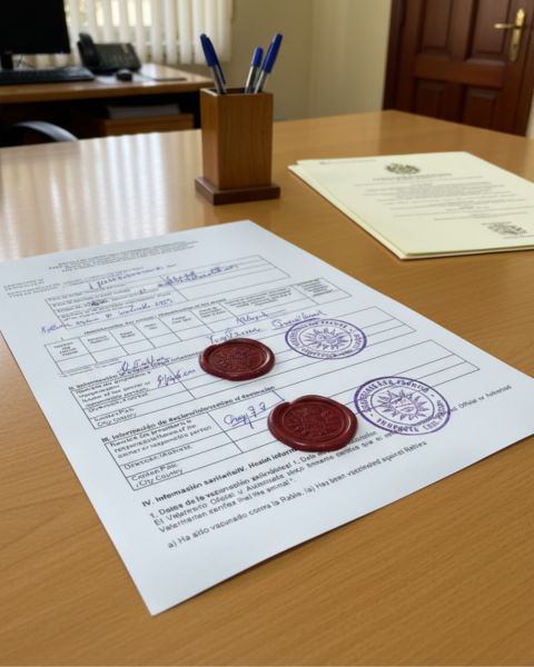 Certificado veterinario internacional