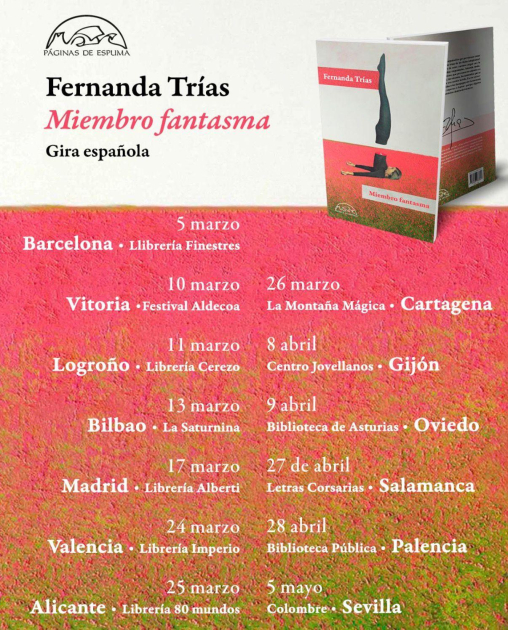 Flyer de la gira de Fernanda Trías
