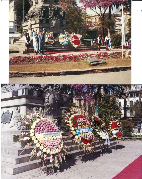 Fotos de distintas ofrendas florales en Pza. San Martín