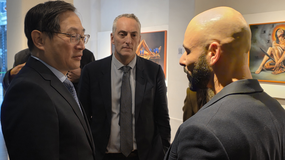 Embajador de la República Popular China en Uruguay, Huang Yazhong con Eloy Pereira
