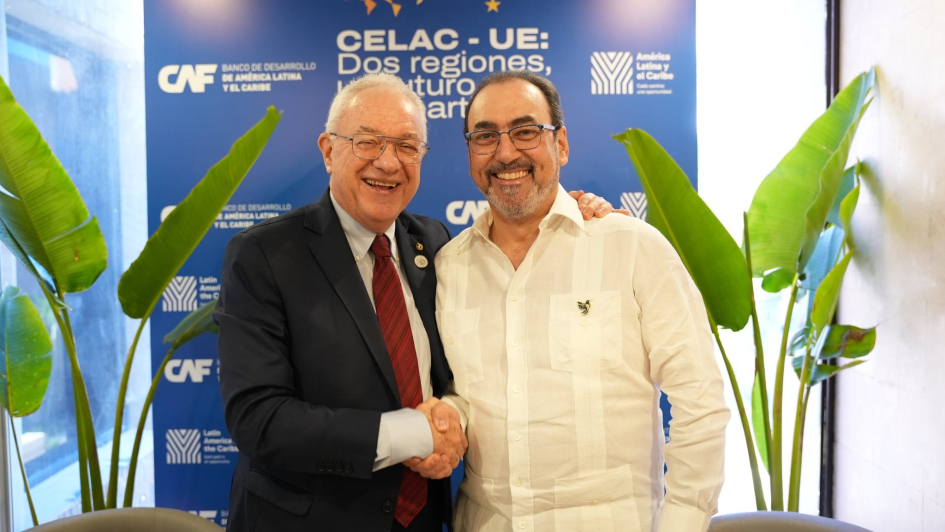 Presidente del CAF, Sergio Díaz-Granados y Canciller Mario Lubetkin