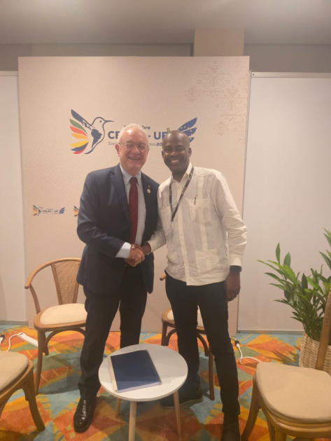 Secretario Permanente del SELA, Lesly David y Canciller Mario Lubetkin