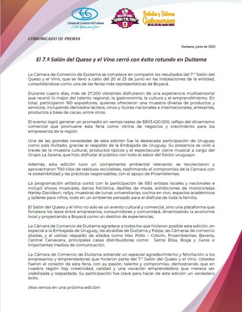 Comunicado de Prensa Comunicado de Prensa