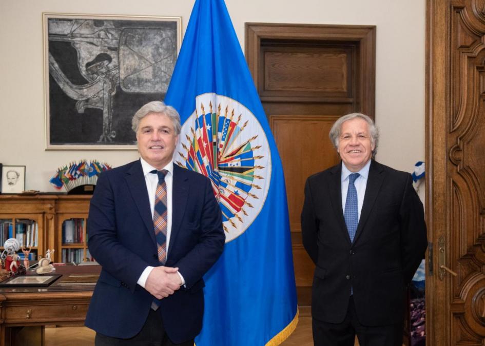 Reunión del Canciller Francisco Bustillo con el Secretario General de la Organización de Estados Americanos.