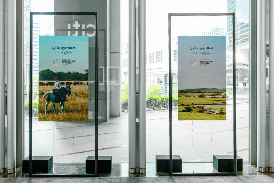 Paneles del Instituto Nacional de Carnes en la exposición Gauchos en Hong Kong
