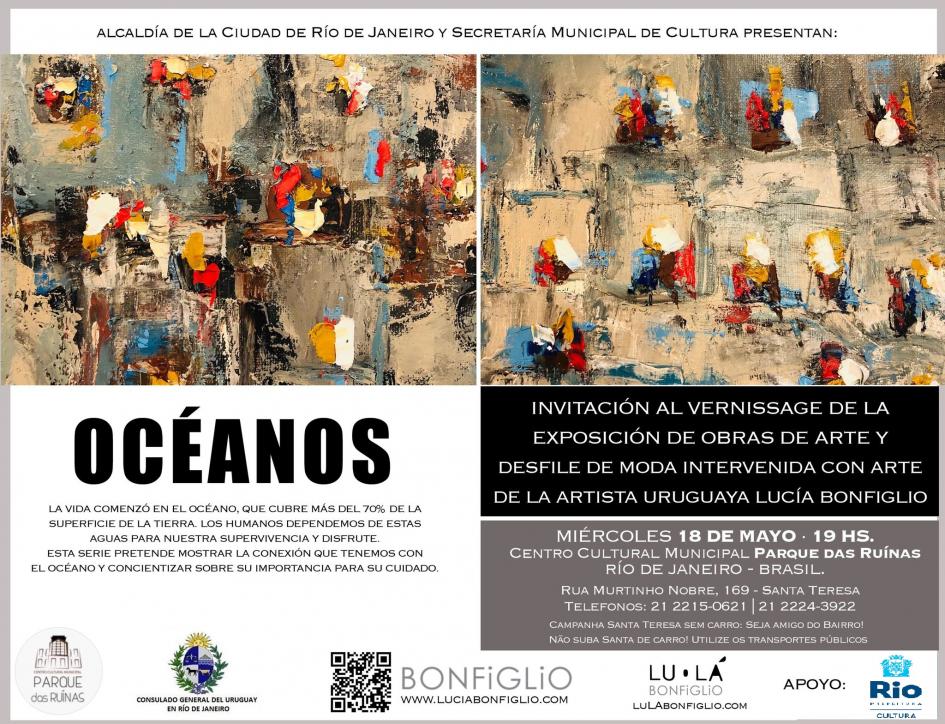 Exposición de la artista plástica uruguaya Lucía Bonfiglio en Río de Janeiro