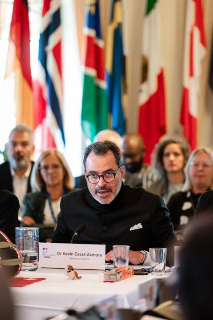 Secretary-General of International IDEA, Dr. Kevin Casas-Zamora Secretary-General of International IDEA, Dr. Kevin Casas-Zamora, seated and speaking