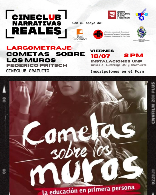 Viernes 18 de julio a las 14h00 Largometraje uruguayo "Cometas sobre los Muros"